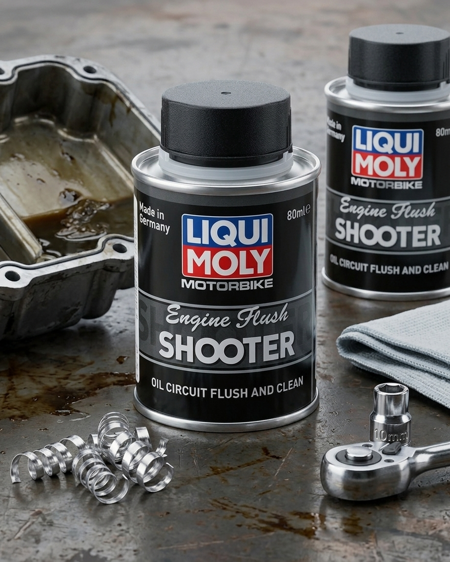 LIQUI MOLY MOTORBIKE ENGINE FLUSH SHOOTER (80ml)