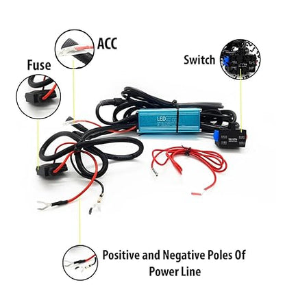 HJG Mercedes Y Lens Foglight with Wiring Harness Kit Ultra Wide Dual Intensity