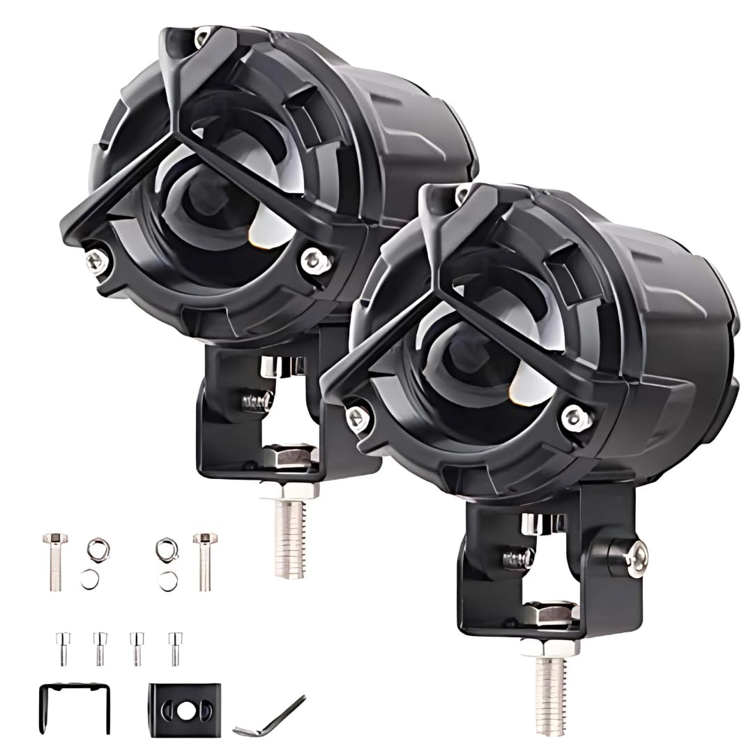 HJG Y Lens Foglight Ultra Wide Dual Intensity LED Driving Fog Lights White & Yellow