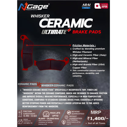 Ngage Whisker Ceramic Brake Pads