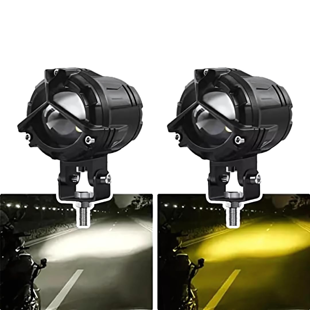 HJG Y Lens Foglight Ultra Wide Dual Intensity LED Driving Fog Lights White & Yellow