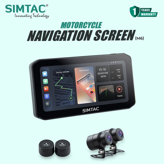 SIMTAC MOTORCYCLE GPS CARPLAY & ANDROID AUTO SYSTEM – M6DT