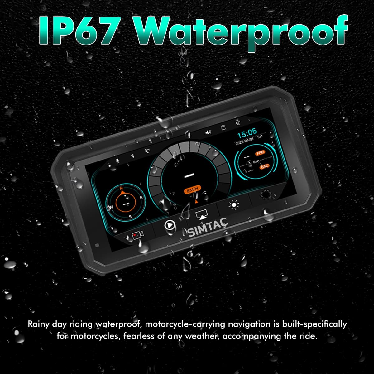 SIMTAC MOTORCYCLE GPS WITH CARPLAY & ANDROID AUTO – M8DT