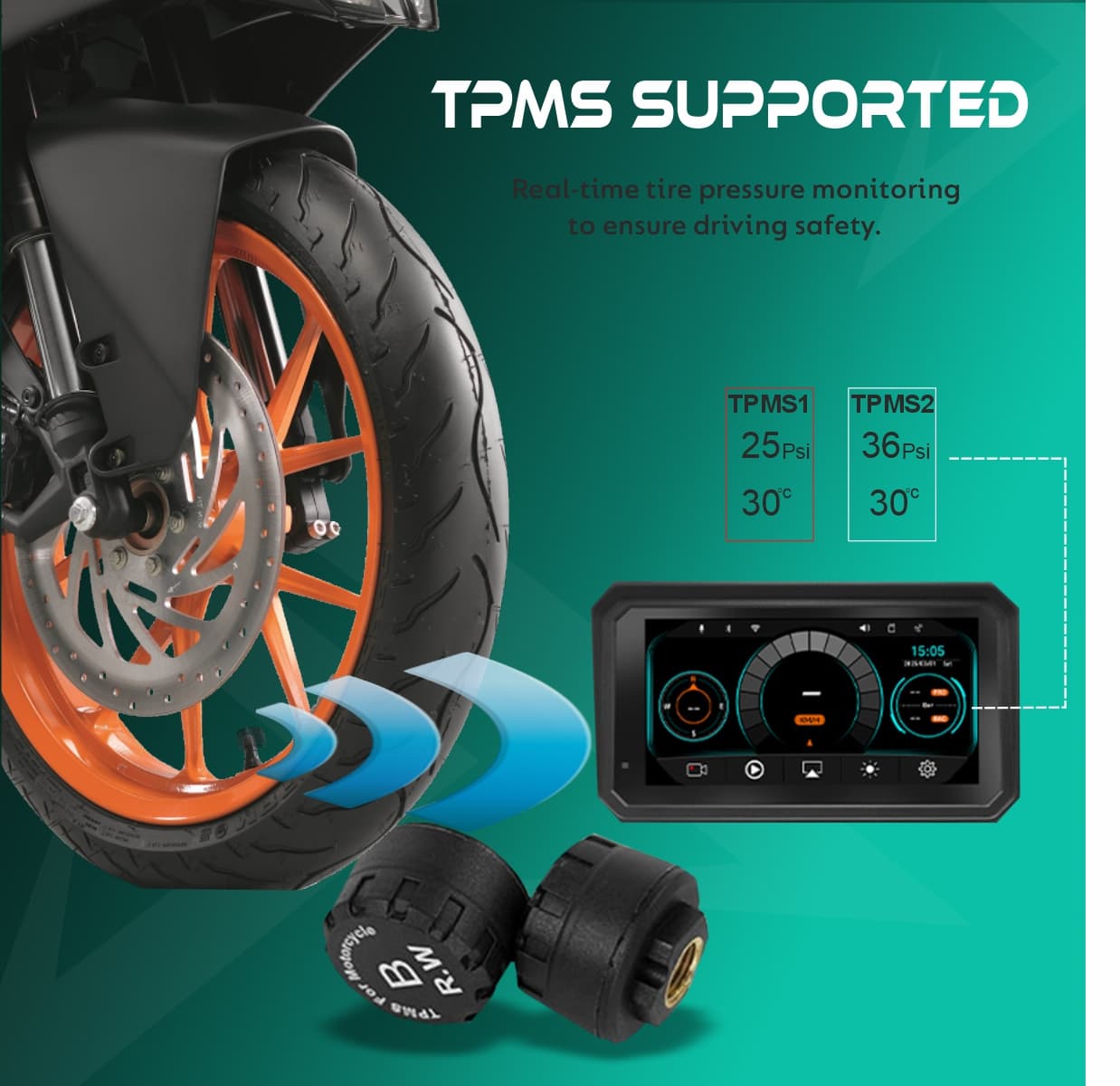 SIMTAC MOTORCYCLE GPS WITH CARPLAY & ANDROID AUTO – M8DT