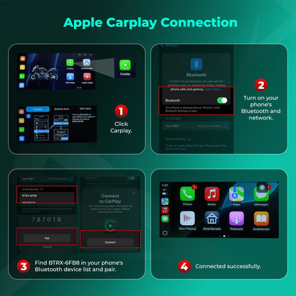 SIMTAC MOTORCYCLE GPS CARPLAY & ANDROID AUTO SYSTEM – M10DT