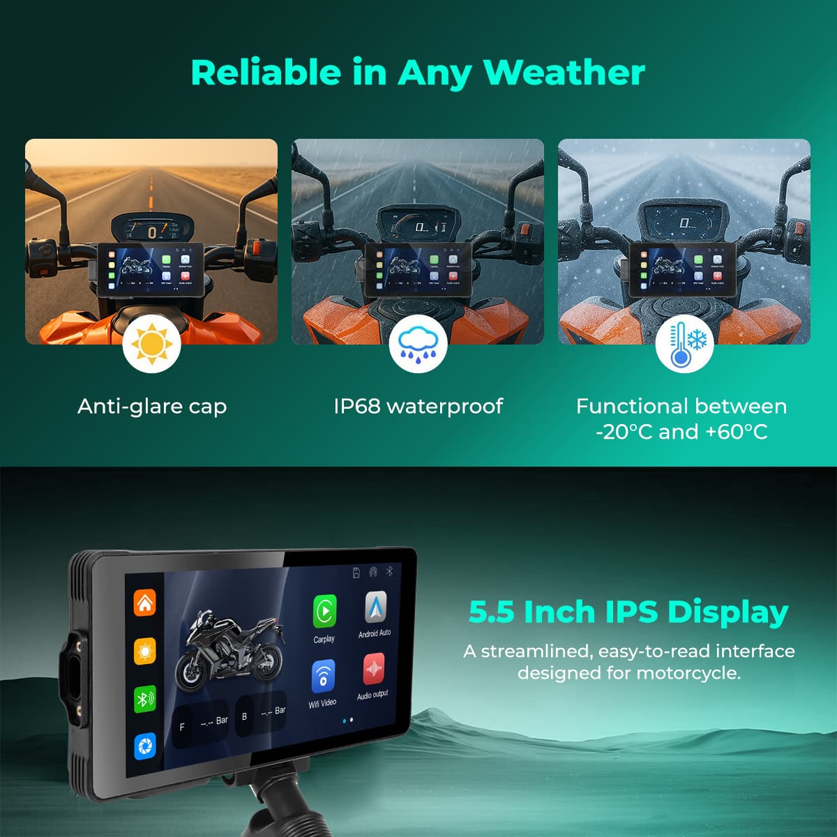 SIMTAC MOTORCYCLE GPS CARPLAY & ANDROID AUTO SYSTEM – M10DT