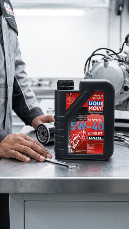 LIQUI MOLY MOTORBIKE 4T SYNTH 5W-40 STREET RACE ENGINE OIL (1L)